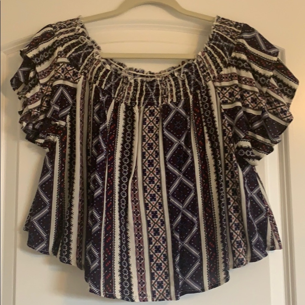 Patterned Off The Shoulder Top - image 1